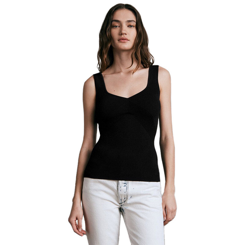 Best Knit: - Rag & Bone Asher Black Tank Top