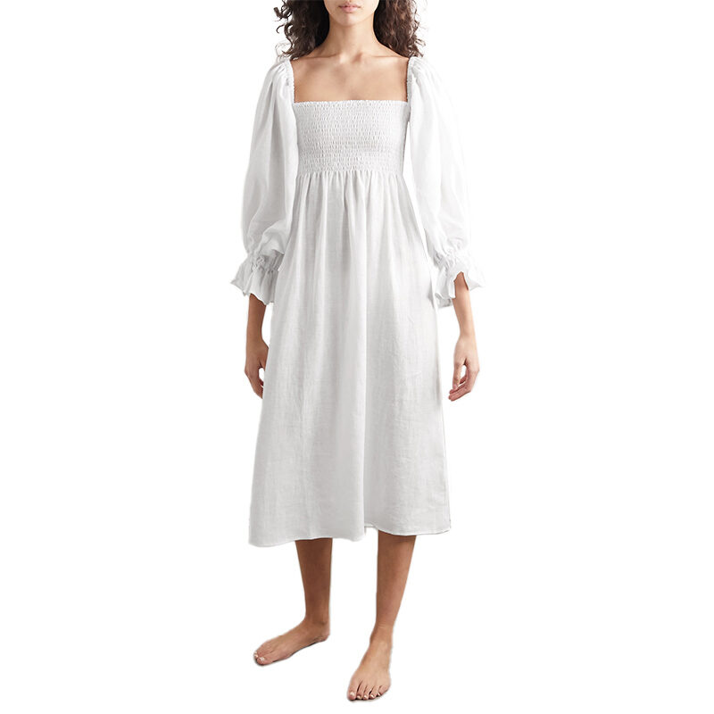 Sleeper - Atlanta Off-The-Shoulder Linen Midi Dress