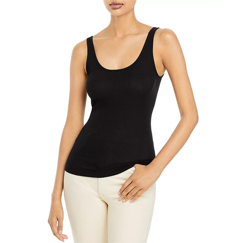 Best Classic: - Vince Scoop Neck Black Tank Top