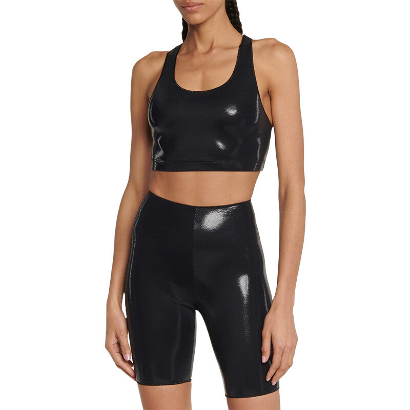 Oséree - Laminated High-Rise Biker Shorts