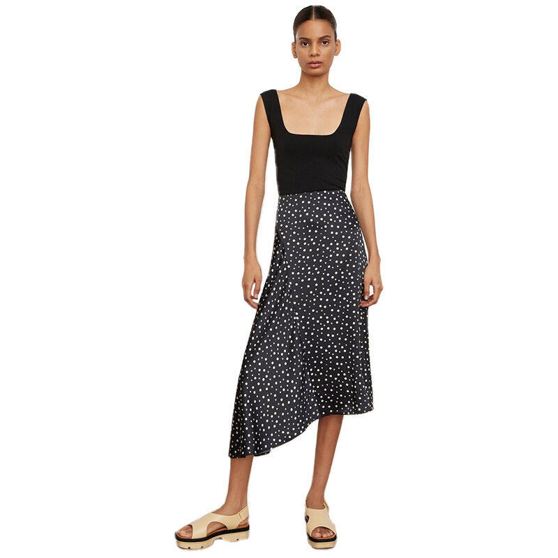 Vince - Tossed Dot Draped Knot Skirt