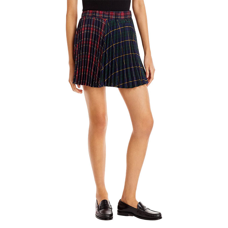 Forè - Plaid Pleated Mini Skirt