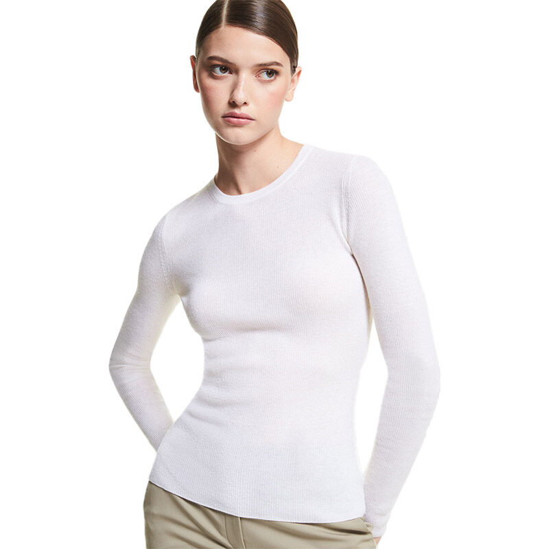 Michael Kors Collection - Hutton Featherweight White Cashmere Sweater