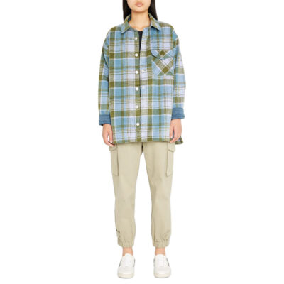 Monrow - Plaid Snap-Front Shacket