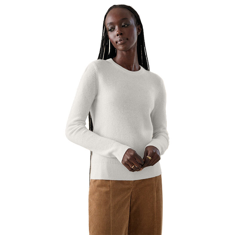 White + Warren - Cashmere Waffle Crewneck Sweater