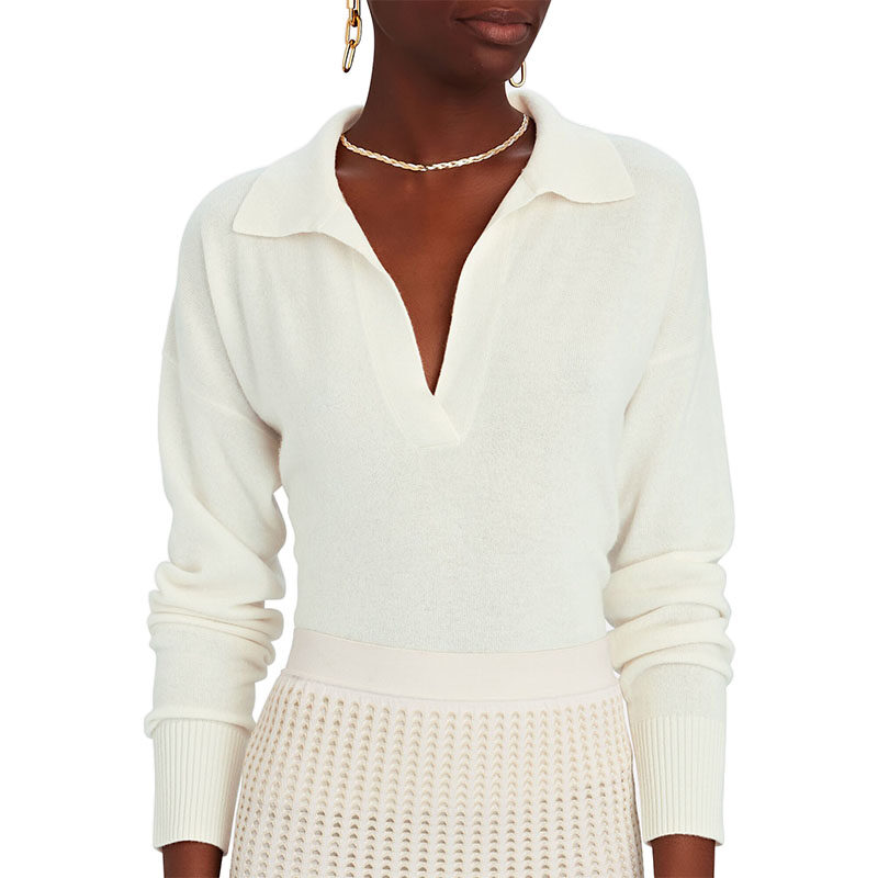 Intermix - Hillary Cashmere Polo Sweater