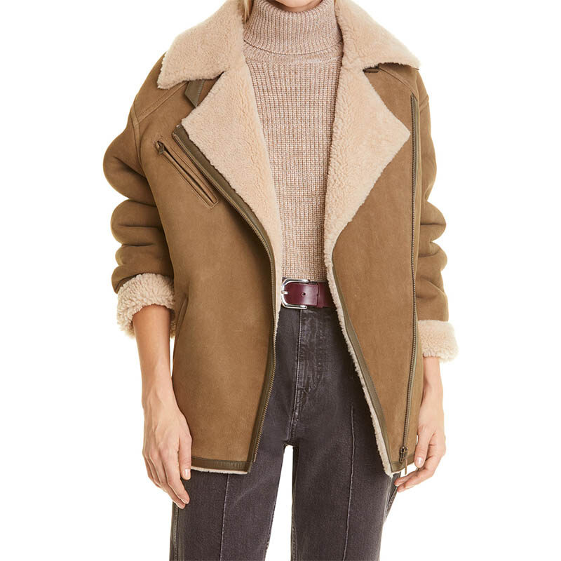 Isabel Marant Étoile - Adagio Shearling Trim Suede Jacket