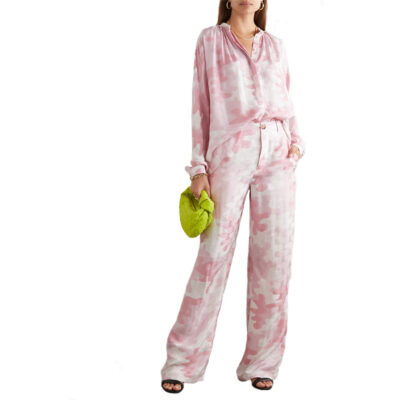 Lanvin - Camoflage-Print Silk-Blend Jacquard Wide-Leg Pants