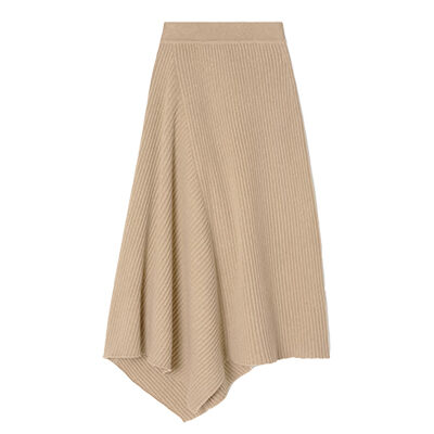 Loro Piana - Asymmetric Ribbed Cashmere Midi Skirt