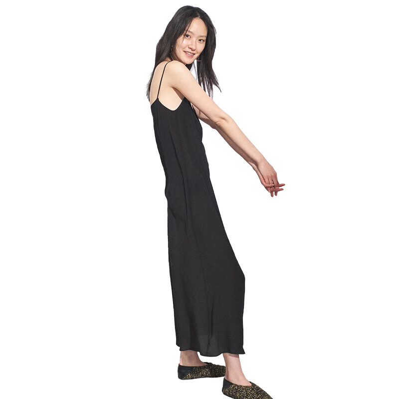 Raey - Thin-Strap Straight-Neck Silk Slip Dress