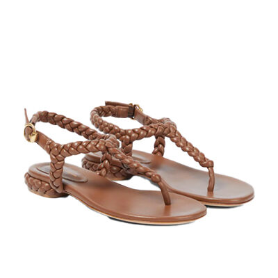 Gianvito Rossi - Ravello Braided Nappa Flat Sandals