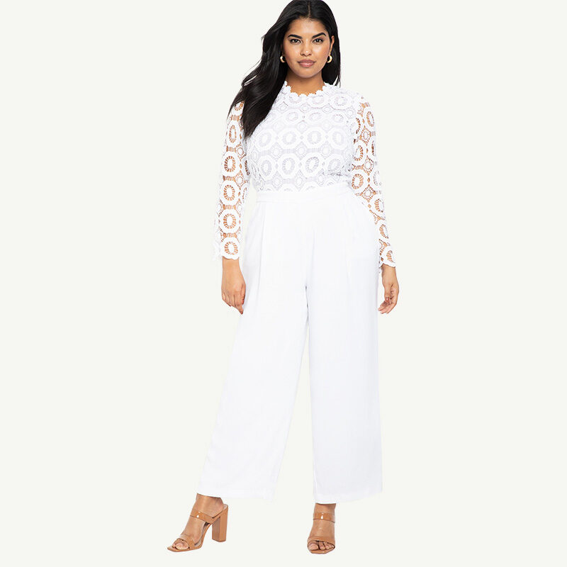 Eloquii - Lace Wide Leg Jumpsuit