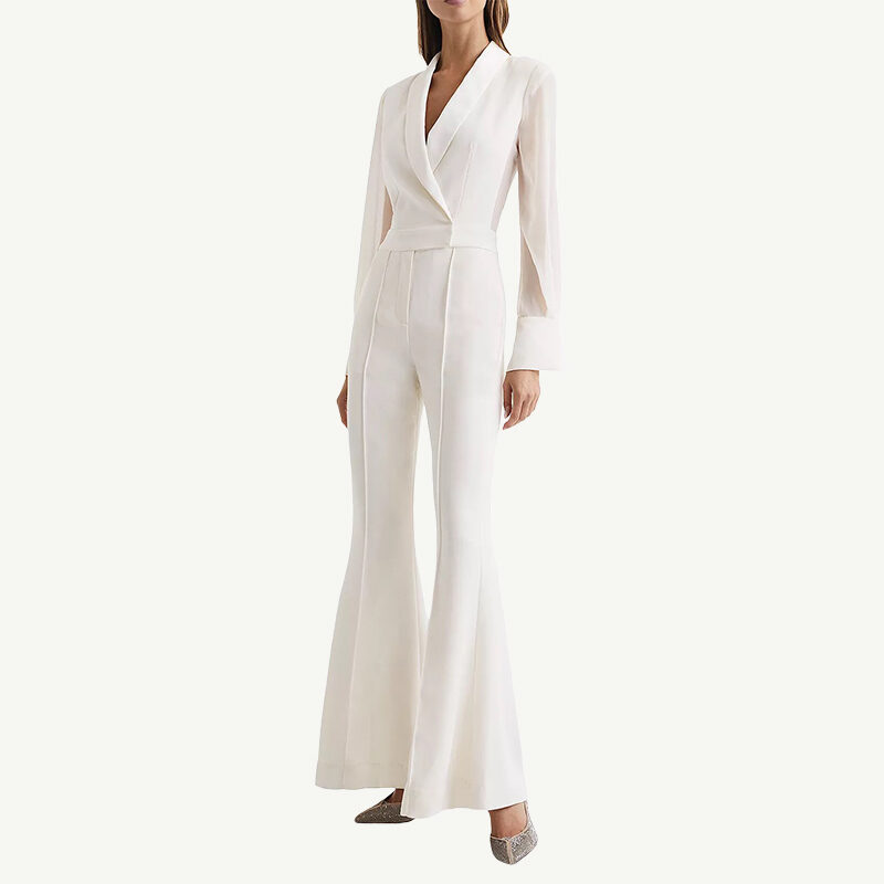 Reiss - Lennon Flare Leg Tux Jumpsuit