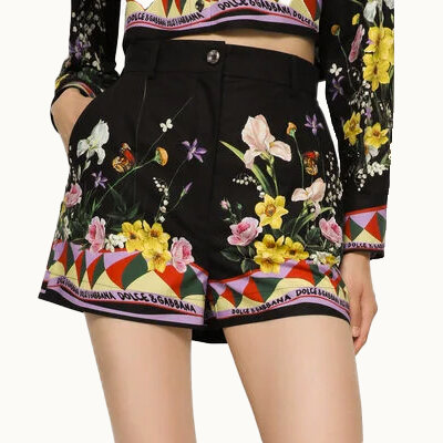 Dolce & Gabbana - Printed Cotton-Poplin Shorts