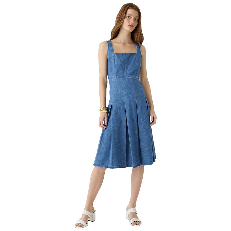 J. Crew - Pleated Chambray Dress