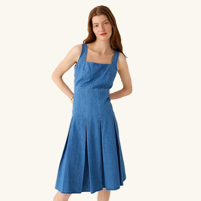 J.Crew - Pleated Chambray Dress