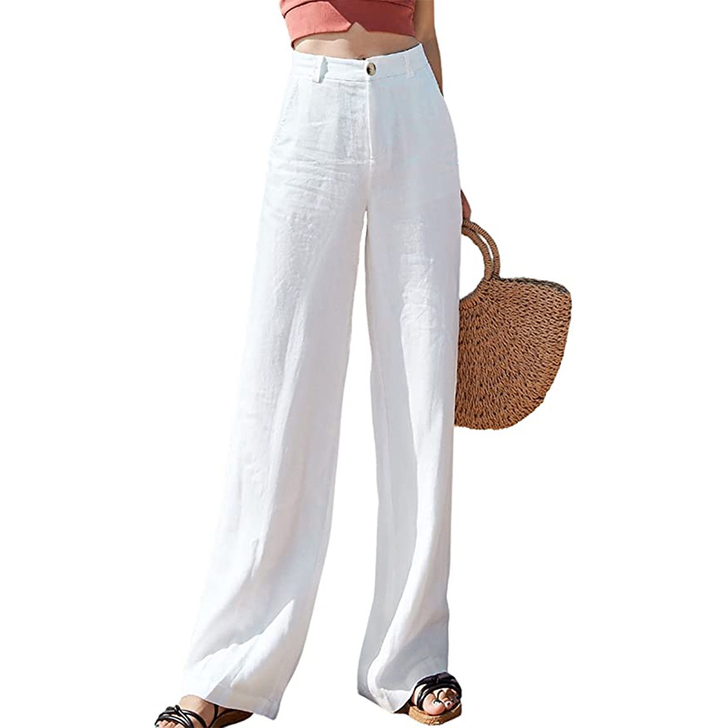 Hooever - Casual High Waisted Wide Leg Pants