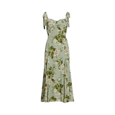 Reformation - Nadira Floral Tie-Strap Midi-Dress