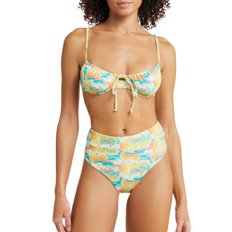 Kulani Kinis - Ruched Floral Underwire Bikini Top