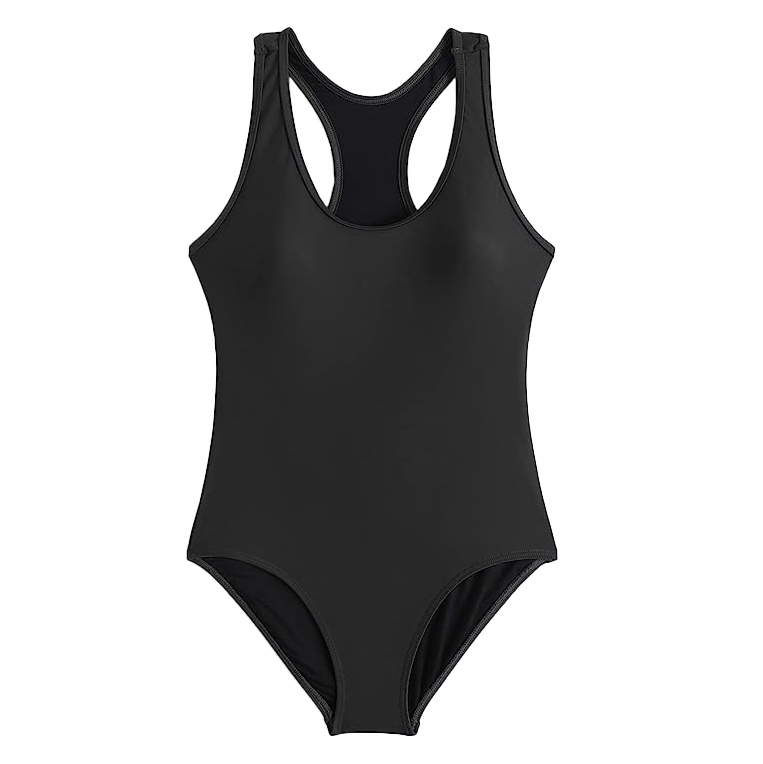 Danga Bay - Women's Sporty Black One Piece Swimsuits