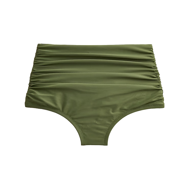 J.Crew - Ruched high-rise full-coverage bikini bottom