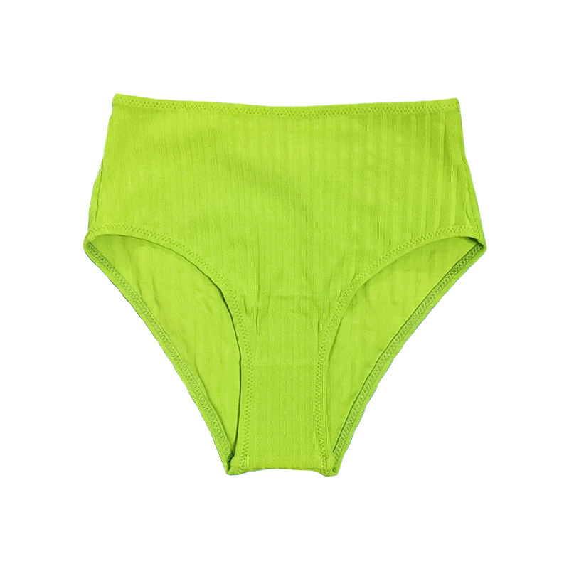 Solid & Striped - The Beverly Ribbed Bikini Bottom in Solid Rib Lime